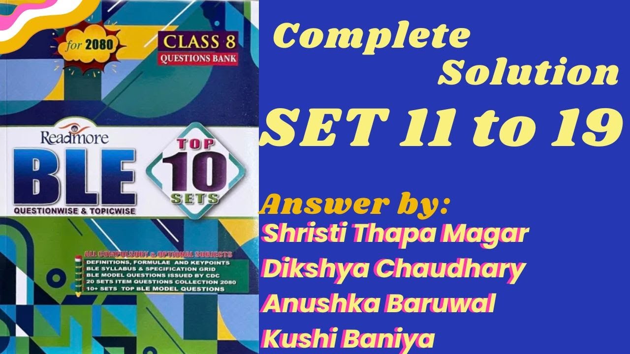 Class 8//SET 11 to 19 Solution //Complete Solution - YouTube
