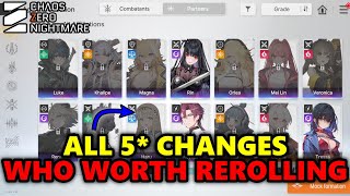 All 5★ Changes & Best Reroll Characters [CZN]