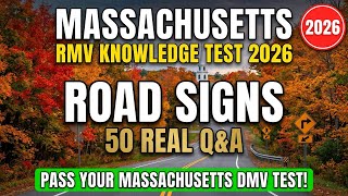 Massachusetts DMV Road Signs Practice Test 2026 — 50 Must-Know Permit Test Questions