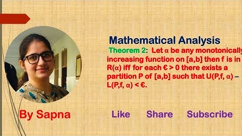 Theorem 2 based on Riemann Stieltjes Integral