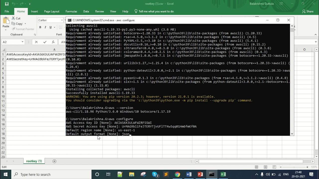 how to setup boto3 and AWS credentials on windows 10 aws command line