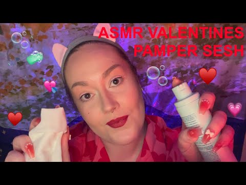 ASMR | BFF Valentine's Day Pampering Sesh - Cleansing, Serum, Eye Masks & More! - Personal Attention
