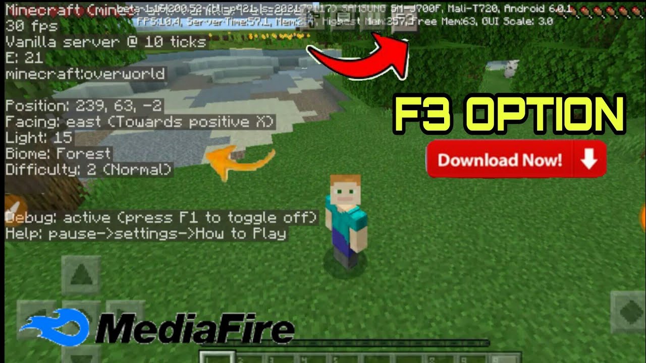 How To Download F3 Button In Minecraft Pe How To Enable F3 Button In Mcpe Mcpe Hindi Youtube