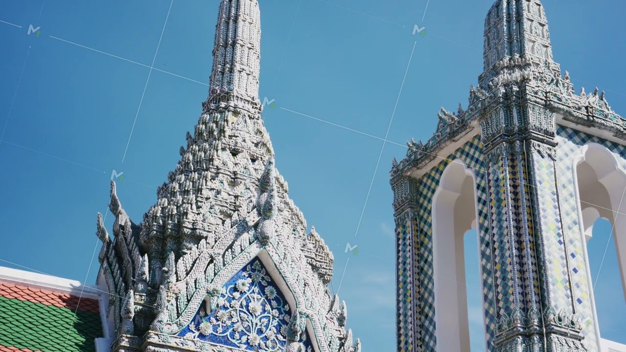 Exquisite decorative details of the Grand Palace temple complex in Bangkok, Thailand. Beautiful