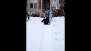 Cookie sheet sledding