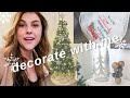 DECORATING MY APARTMENT FOR CHRISTMAS | holiday 2021 decor | decorate with me - vlogmas day one