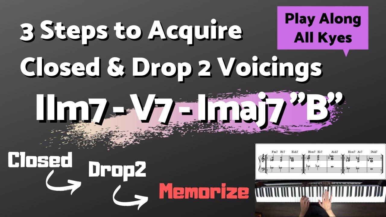一緒に弾いて覚える】ツーファイブワン Closed & Drop2 Voicing 「B