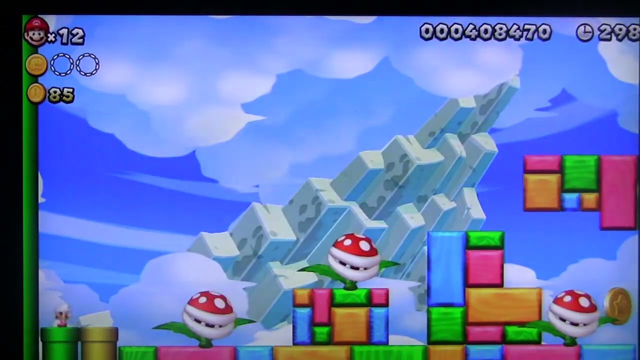 ⭐MU1-5 Super Mario Bros. U【Star Coins Guide】Rising Piranha Plants.Perfect No‑Damage Precision Run