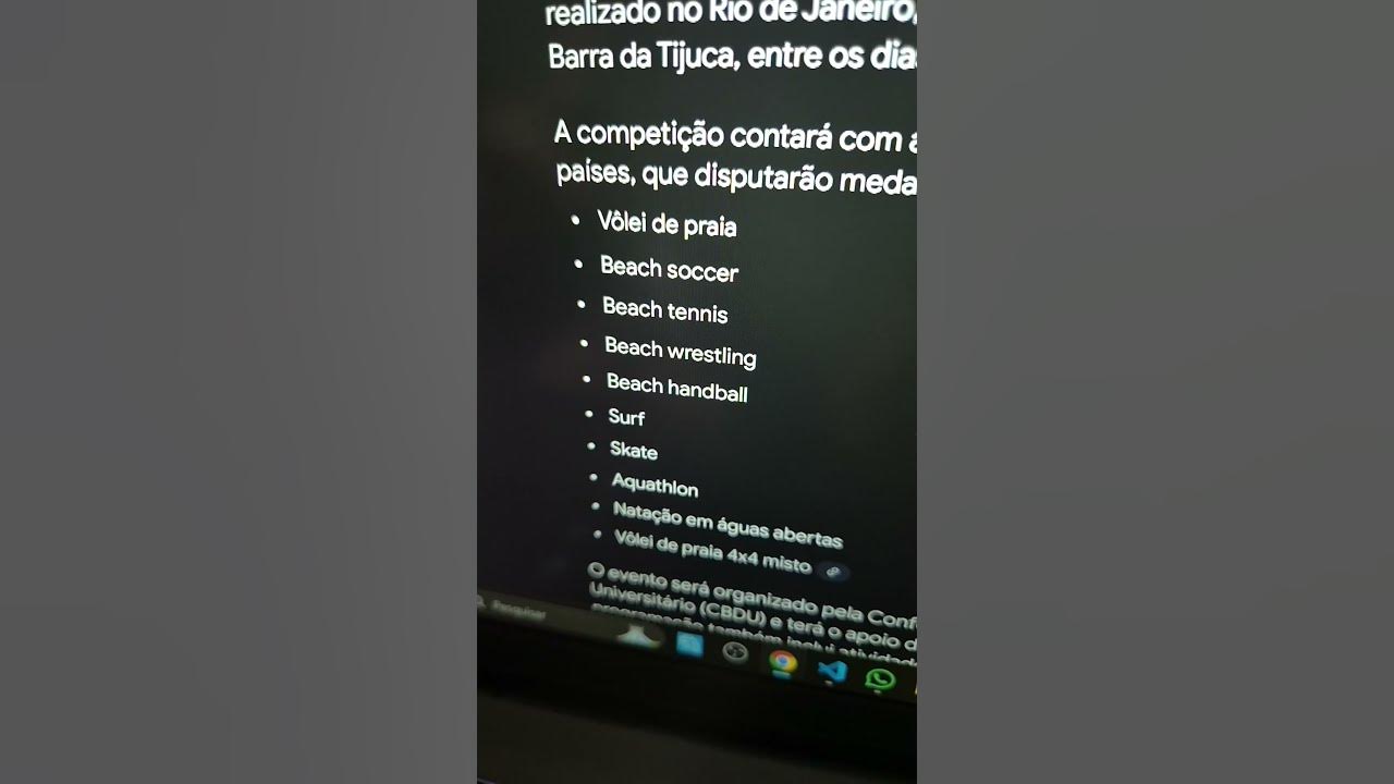 Brasil sediou o primeiro campeonato Mundial de esportes de praia em