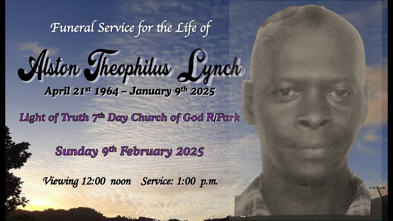 Funeral service for Alston Lynch - YouTube