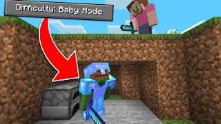 Minecraft Baby Mode Speed Run VS Hunter!