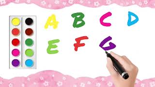 A for Apple B for Ball C for Cat D for Dog| Learn Alphabets with Colours 20230628 01