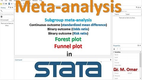 Subgroup meta analysis forest funnel plot odds risk ratio binary outcome continuous in STATA
