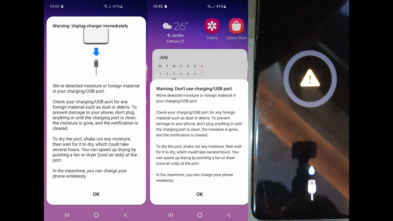Moisture Detected In Charging Port But Not Wet Samsung Galaxy S8,S9,S10 Moisture Detected In Charging Port Fix trick