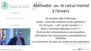 [Conférence] E. TROUILLOT - Le calcul mental L’univers Mathador