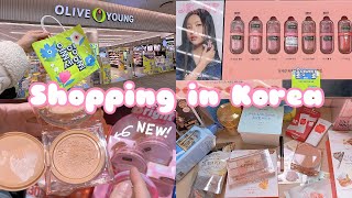 shopping in korea vlog 🇰🇷 spring skincare & makeup haul at Oliveyoung 💚 올영세일