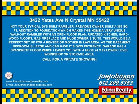 3422 Yates Avenue, Crystal, MN home video tour
