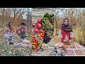 Peaceful Village Morning in village | Harvesting Our Garden &amp; Cooking Eggplant Stew (No Talking)