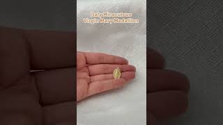 Celebrity La Milagrosa Medal 14K Solid Gold Italy Miraculous Virgin Mary Medallion Wealth
