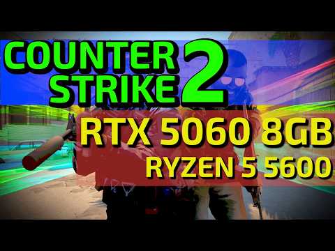 Náhled videa s měřením FPS ve hře Counter-Strike 2 na sestavě s RTX 5060 a Ryzen 5 5600