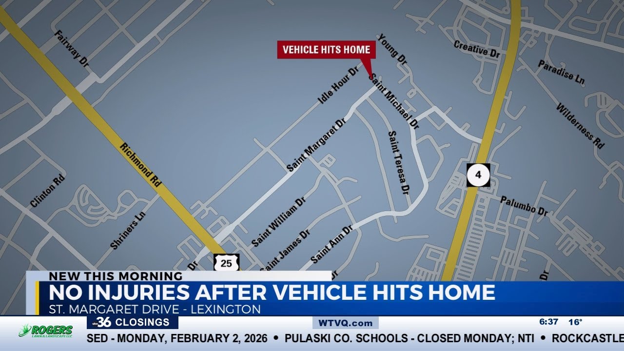 Vehicle crashes into home, no injuries reported - YouTube