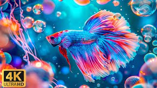 Ocean 4K - Sea Animals for Relaxation, Beautiful Coral Reef Fish in Aquarium(4K Video Ultra HD)