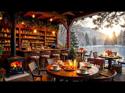 Warm Winter Morning Jazz at Cozy Coffee Shop Ambience ☀❄ Smooth Piano Jazz Music to Start Your Day