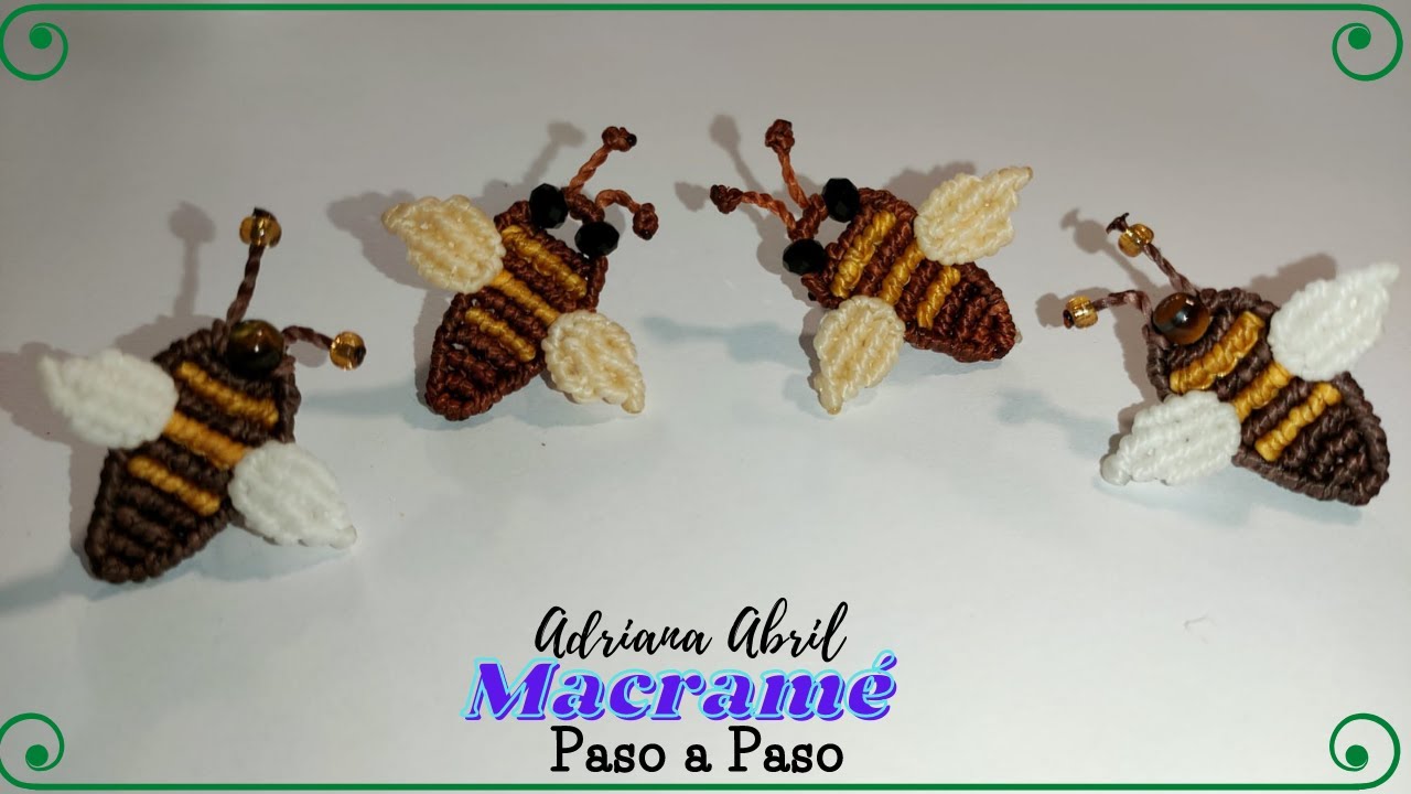 MACRAME: ABEJAS PARA PENDIENTES #11🐝