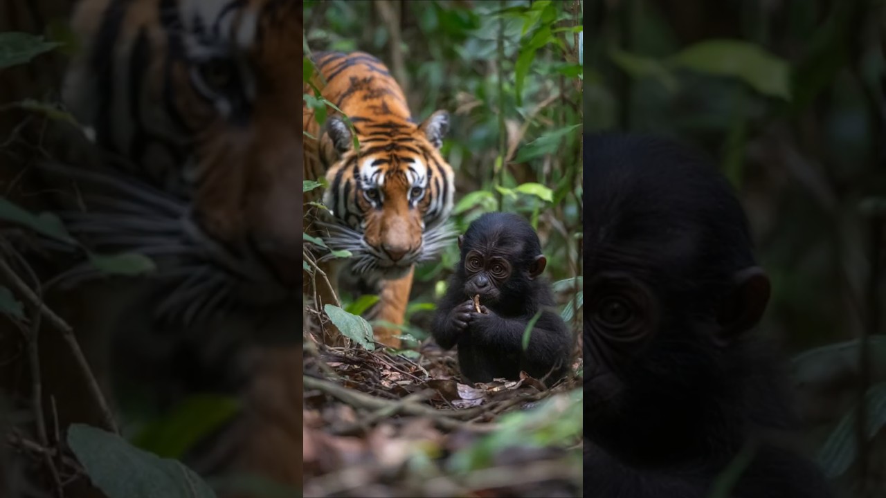 Gorilla Saves Baby from Tiger Attack… Then Strikes Back!
