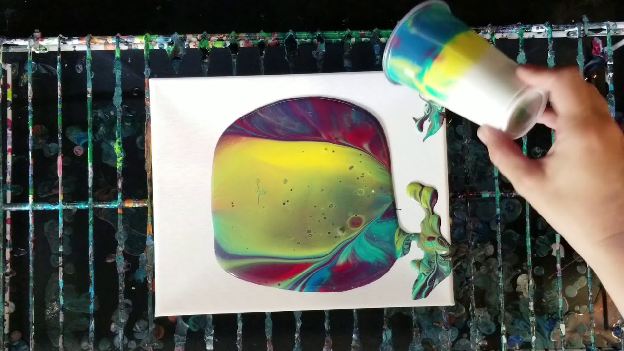 Rainbow Flip Cup Acrylic Pour - YouTube