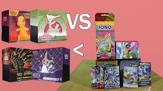 Pokemon TCG Iono premium tournament collection unboxing and ETB comparison