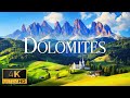 FLYING OVER DOLOMITES (4K Video UHD) - Relaxing Music With Beautiful Nature Video For Stress Relief