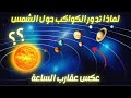 لماذا تدور الكواكب حول الشمس عكس عقارب الساعة و على نفس المستوى المداري 