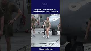 WATCH: Secretary Pete Hegseth Leads High-Intensity Workout on USS Boxer Flight Deck | DRM News| AH1C
