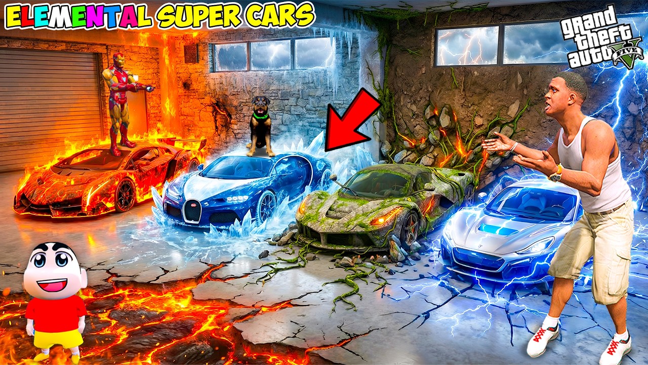 Franklin & Shinchan Found MOST SECRET ELEMENTAL CARS in Franklin Garage in GTA 5