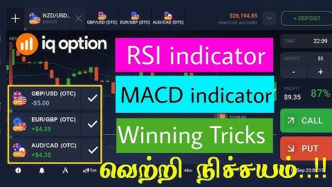 RSI and MACD indicator Tricks in IQ Option Tamil