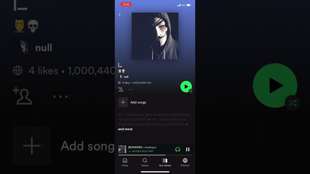 1m hours on a Spotify playlist 