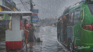 SUPER HEAVY RAIN HIT MY VILLAGE IN WEST JAVA INDONESIA - THE BEST RAIN SOUNDS FOR SLEEP😴😴