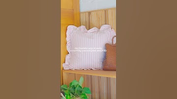 easy ruffle pillow DIY🎀 #diy #upcycle #homedecor