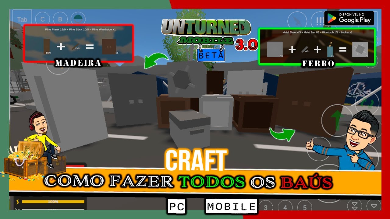 como fazer BAÚ ? | Unturned Mobile 3.0 - CRAFT