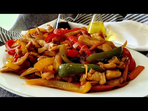 Pollo con verduras y salsa de soja EN UN PIS-PAS !!!