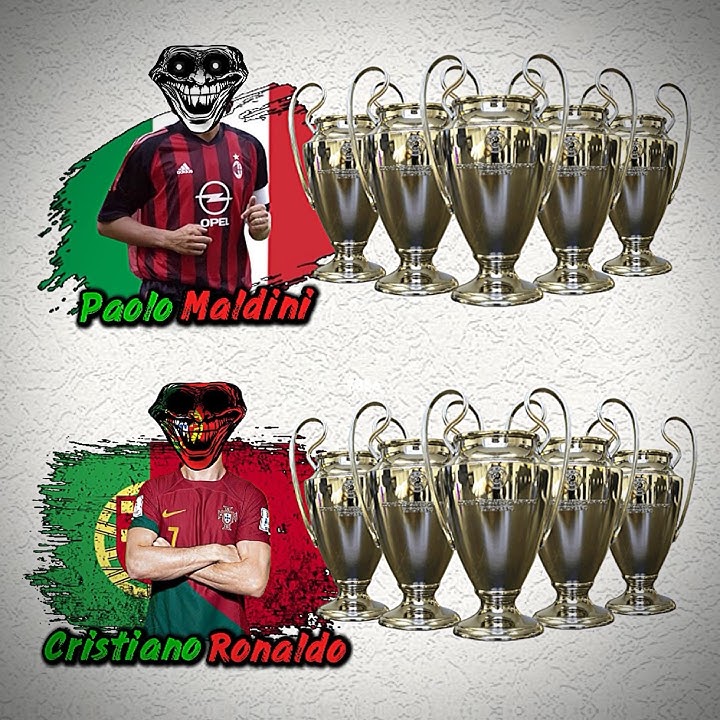 RONALDO VS MALDINI #football #trophy #sohrts