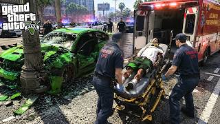 Lamar Wrecks His Hellcat Charger In Gta 5!!! (gta 5 Mods)