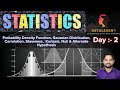 Day 02 | Statistics | PDF Gaussian Distribution Correlation Skewness Kurtosis Hypothesis Testing