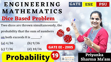 Dice Based GATE Problem 8 I Engineering Mathematics by Priyanka Sharma Mam