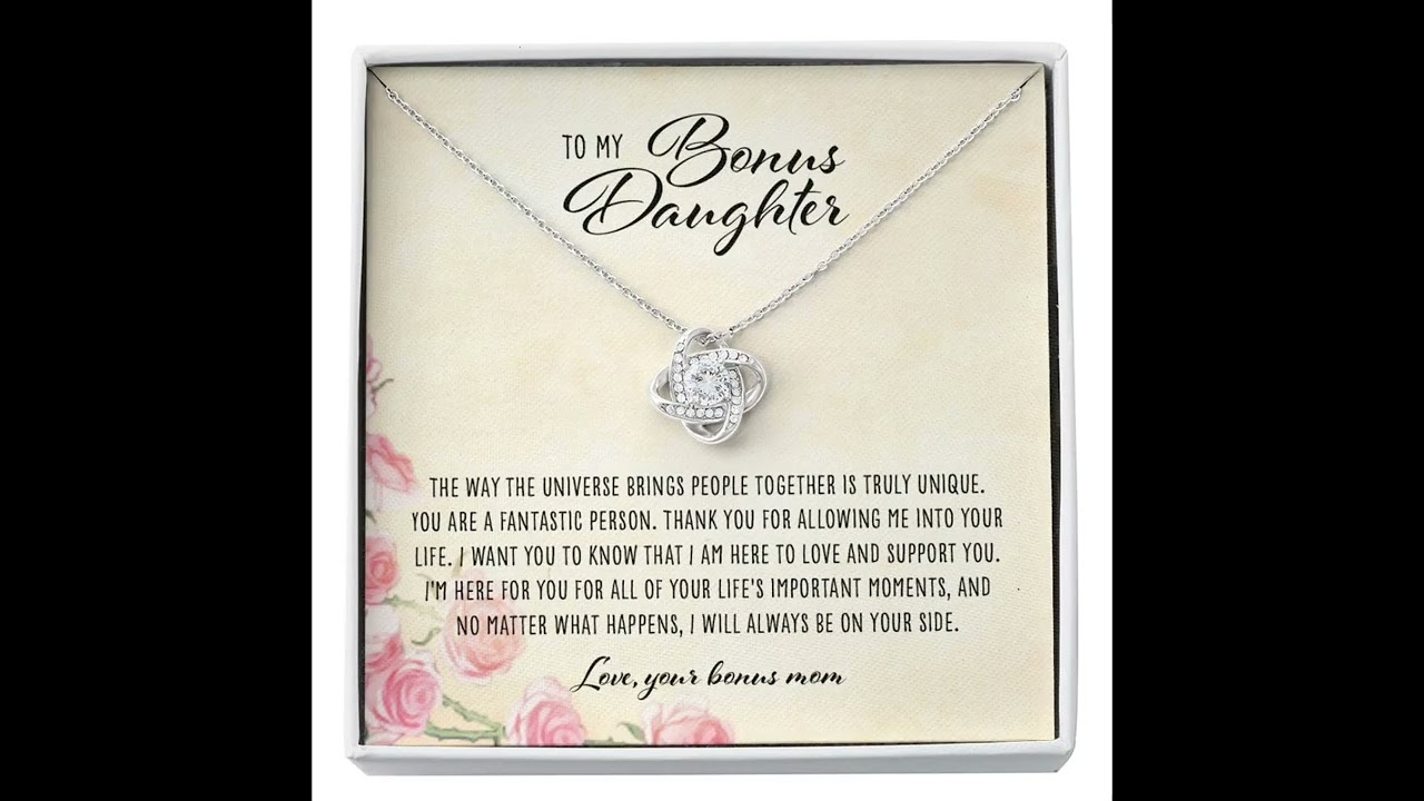 Stepdaughter Necklace, To My Bonus Daughter From Bonus Mom - Love Knot Necklace