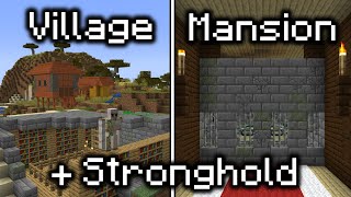 Stronghold in Mansions and Villages (Surface Exposed Stronghold) | Minecraft Seeds