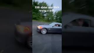 BMW crashes into ditch trying to drift   #fail #drift #donuts #bmw