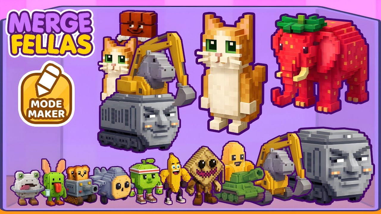 Merge Fellas Italian Blocky Brainrot 2 | Max Level Gameplay – Mode Maker