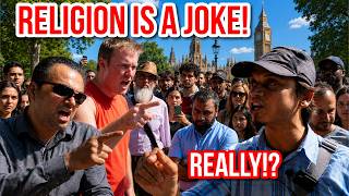 Religion is a joke! Really!? Mansur Vs Atheists | Speakers Corner | Hyde Park